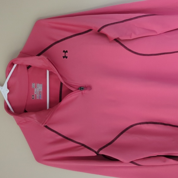 Under Armour Cold Gear Semi-Fitted Long Sleeve Athletic Top L Pink - Picture 11 of 14